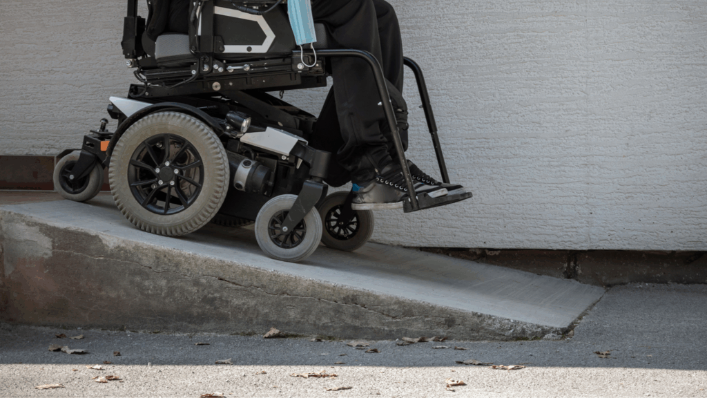 wheelchair on ramp