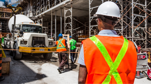 man with concrete truck