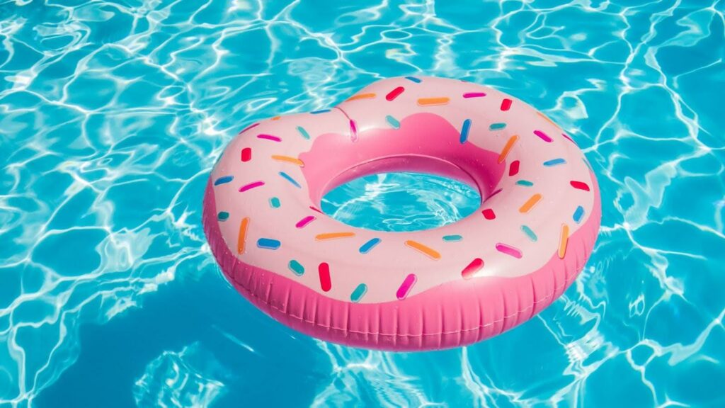 pool with inflatable toy